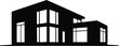 © chandan - Modern house silhouette, showcasing sleek architectural design with large windows, embodying contemporary living and minimalist aesthetics