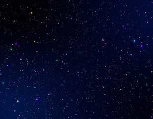 Wall Mural - Abstract Deep Blue Starry Cosmic Sky with Vibrant Multi Colored Starfield