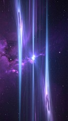 Wall Mural - Abstract Cosmic Galaxy with Nebula Starfield in Deep Space and Violett Sky Background