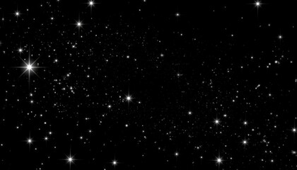 Wall Mural - Distant Stars in Dark Sky Glittering Cosmic Dust and Celestial Night Sky Background