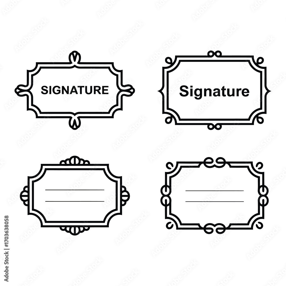 Signechar Box Decorative signature boxes collection elegant design elements for ...