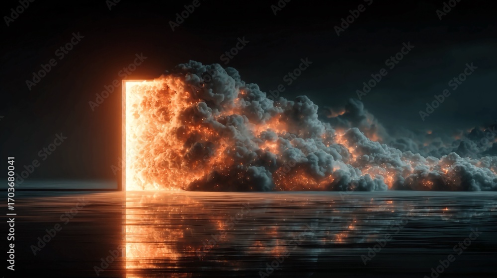 Open the portal to a fiery escape, where clouds ignite with ...