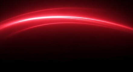 Canvas Print - Bright Red Light Streak Arcing Across a Dark Crimson Background abstract