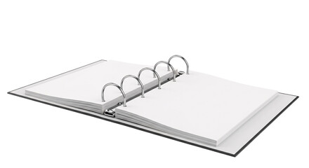 Wall Mural - Open blank ring binder notebook isolated on transparent background