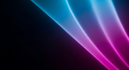 Canvas Print - neon blue and pink light streaks on black background purple