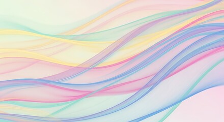 Canvas Print - pastel wavy ribbons of light and color abstract background image photo