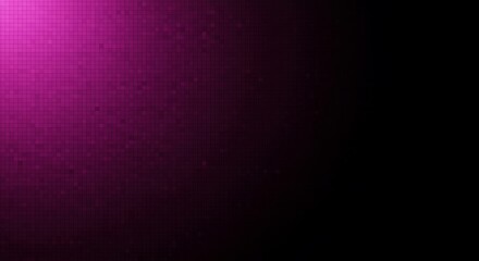 Canvas Print - pink digital grid gradient fading to black background abstract mosaic