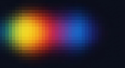 Canvas Print - pixelated rainbow spectrum against dark background abstract mosaic