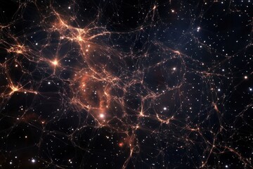 Wall Mural - Cosmic web of galaxies and dark matter revealed in stunning astronomical visualization
