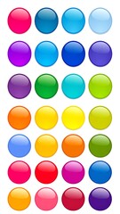 Colorful glossy buttons arranged vertically