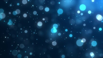 Wall Mural - blue bokeh particles background light design loop
