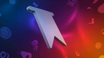 3D Metallic Bookmark Icon on Abstract Background - Digital Asset