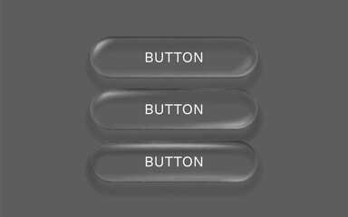 Wall Mural - Transparent glass buttons, frame label, event web bar. Vector illustration
