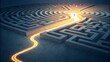 © picbox - abstract maze with glowing path to success