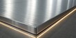 © Anmoy - A close up shot of a metallic surface with a light strip along the edge corner