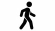 © Md Babul Islam - A simple black stick figure icon of a person walking. This minimalist vector graphic symbolizes pedestrian movement and forward progress