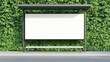 © afridwi - Blank billboard at green bus stop mockup
