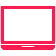 red silhouette laptop icon