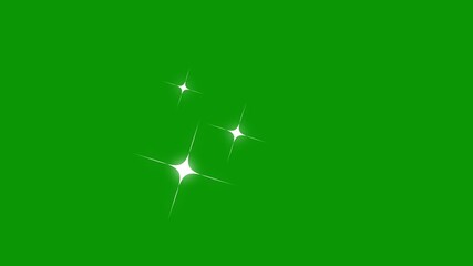 Wall Mural - Twinkle Sparkling stars Shine animation on green screen, Glowing stars sparkle, twinkling cartoon stars and glitter FX, Shimmering light, Vector, doodles style stars blinking effects alpha Channel. 4k