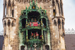 The Rathaus-Glockenspiel is a large mechanical clock located in Marienplatz Square, in Munich, Germany
