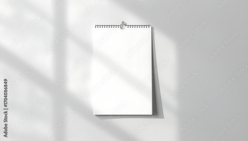 Blank white paper pinned on a wall in an office setting Stock Photo ...