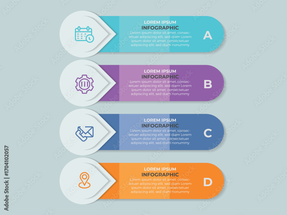 4 steps data visualization. timeline infographic icons designed for ...