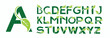 © Covecave - modern nature leaf earth green tree abstract digital alphabet font. minimal technology typography, creative urban sport fashion futuristic font and with numbers. vector illustration