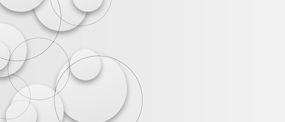 Wall Mural - modern white and gray circle gradient trendy background