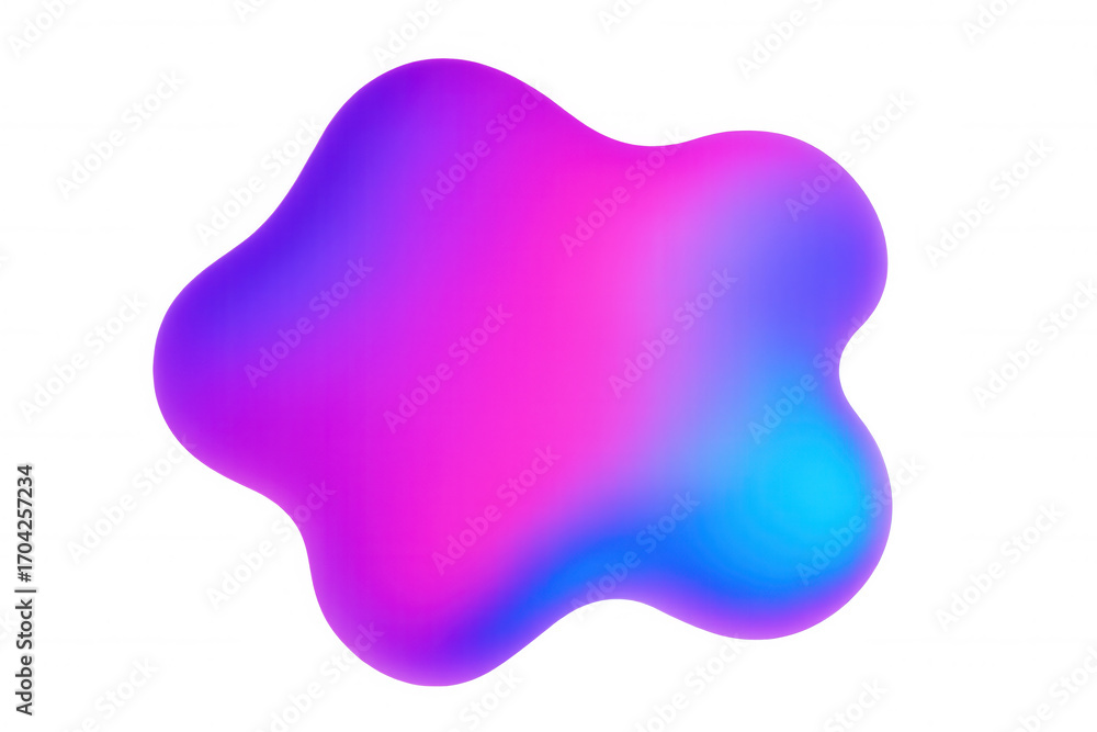 Gradient blob with smooth, flowing organic shape, floating on ...