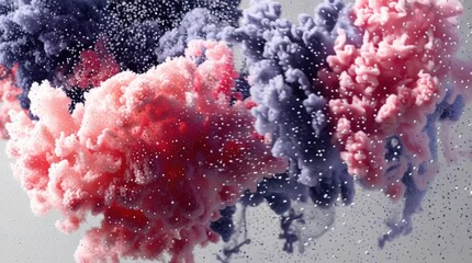 Wall Mural - Abstract Colorful Ink Explosions in Water