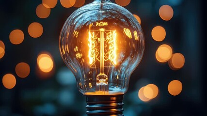 Wall Mural - Glowing Light Bulb - A Symbol of Innovation and Ideas.
