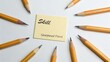 © ABDUL - Skill Sharpened Focus with Yellow Pencils on Clean White Background