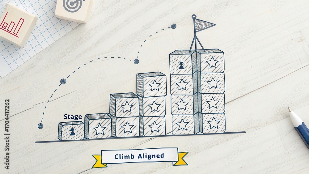 Visual Representation of Growth Stages with Aligned Climbing Steps ...