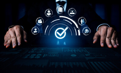 Wall Mural - quality assurance ensures product excellence with compliance checks, qa qc systems, and consistent c