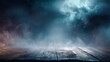 © Mishi Images - Fog and mist effect on wooden table Abstract defocused Halloween background