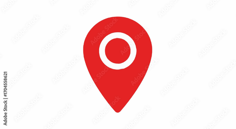 Red location pin icon, a universal digital symbol for precise ...