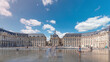 Place de la Bourse and Miroir d'eau timelapse hyperlapse in Bordeaux, France, reflecting historic architecture