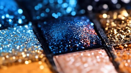 Wall Mural - Sparkling Glitter Makeup Palette - A Colorful and Shimmering Display.
