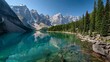 © MahmudulHassan - Serene Moraine Lake Reflection Canadian Rockies with Mountains and Turquoise Water