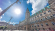 Building of the Hamburg City Hall timelapse hyperlapse, the seat of the government of Hamburg, Germany