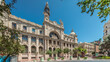 Historic Post Office in Valencia timelapse hyperlapse at City Hall Square. Spain