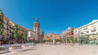 Panoramic timelapse hyperlapse of Plaza de la Reina in Valencia, Spain.