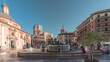 Panoramic timelapse of Valencia's Plaza de la Virgen. Spain