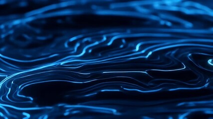 Abstract Background Blue Topographic Lines Pattern Cool Futuristic