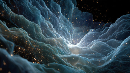 Wall Mural - Cosmic Nebulae: Dive into an ethereal panorama of nebulae, a celestial tapestry of swirling gas and dust, speckled with radiant stars, painted with light and shadow.