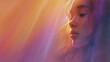 © PureStock - Surreal artistic portrait young woman soft light dreamy mood colorful background gentle expression side profile ethereal beauty