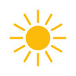 © pecel - Bright Yellow Sun with Rays on White Background.