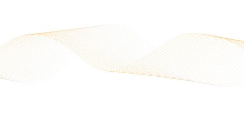 Abstract yellow smooth wave on a white background. Dynamic sound wave. Design element. Vector illustration.	