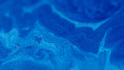 Wall Mural - Shimmer mix. Acrylic enamel. Defocused blue color marble paint water fluid texture floating on abstract art wet creative background.
