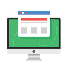 Computer screen with popup window, website design